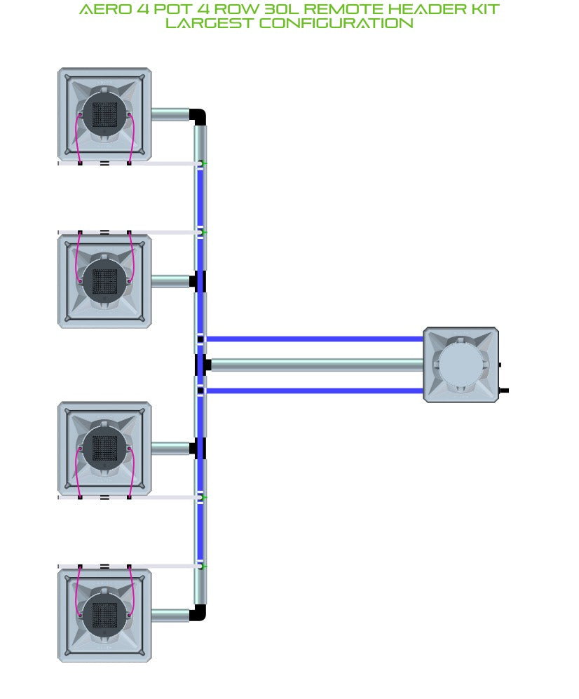 ALIEN Hydroponics AERO 4 Pot 4 Row 30L Remote Header Kit product image 4