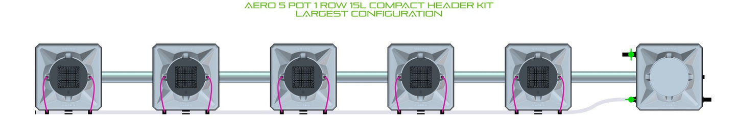 ALIEN Hydroponics AERO 5 Pot 1 Row 15L Compact Header Kit product image 4