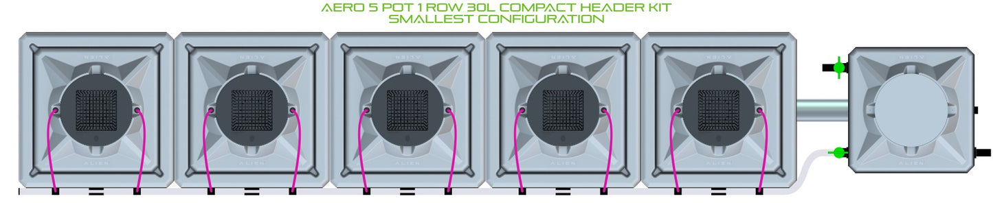 ALIEN Hydroponics AERO 5 Pot 1 Row 30L Compact Header Kit product image 3