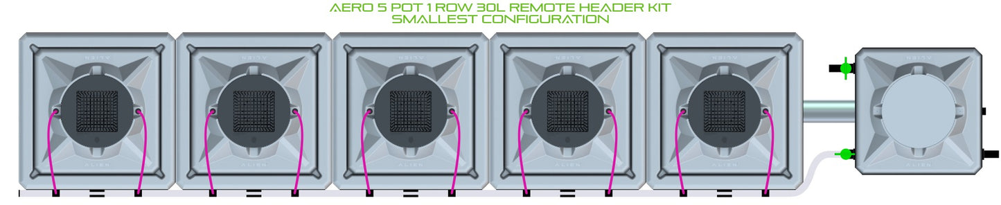 ALIEN Hydroponics AERO 5 Pot 1 Row 30L Remote Header Kit product image 3