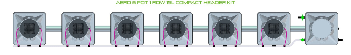 ALIEN Hydroponics AERO 6 Pot 1 Row 15L Compact Header Kit product image 2