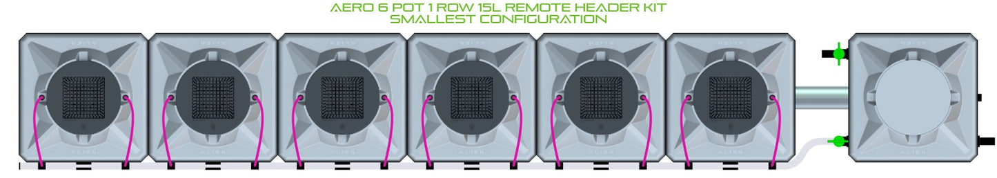 ALIEN Hydroponics AERO 6 Pot 1 Row 15L Remote Header Kit product image 3
