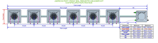 ALIEN Hydroponics AERO 6 Pot 1 Row 30L Remote Header Kit product image 1