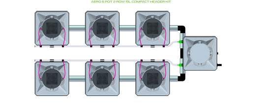 ALIEN Hydroponics AERO 6 Pot 2 Row 15L Compact Header Kit product image 1