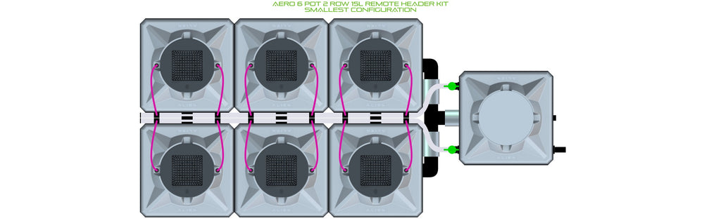 ALIEN Hydroponics AERO 6 Pot 2 Row 15L Remote Header Kit product image 3