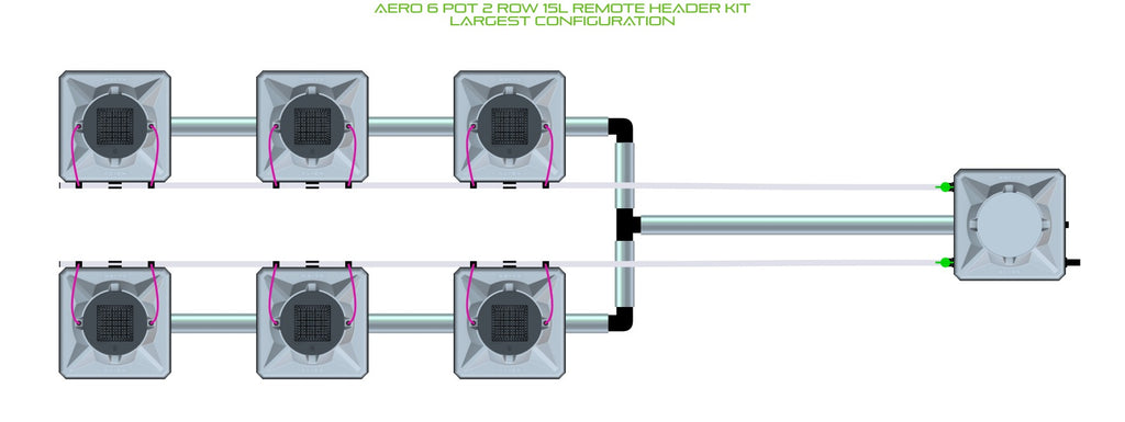ALIEN Hydroponics AERO 6 Pot 2 Row 15L Remote Header Kit product image 4
