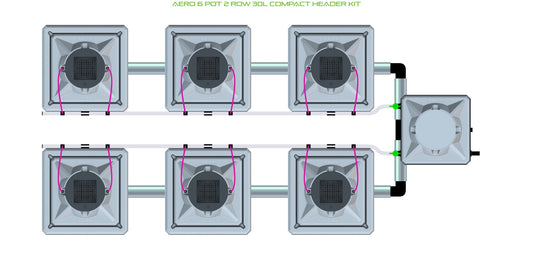 ALIEN Hydroponics AERO 6 Pot 2 Row 30L Compact Header Kit product image 1