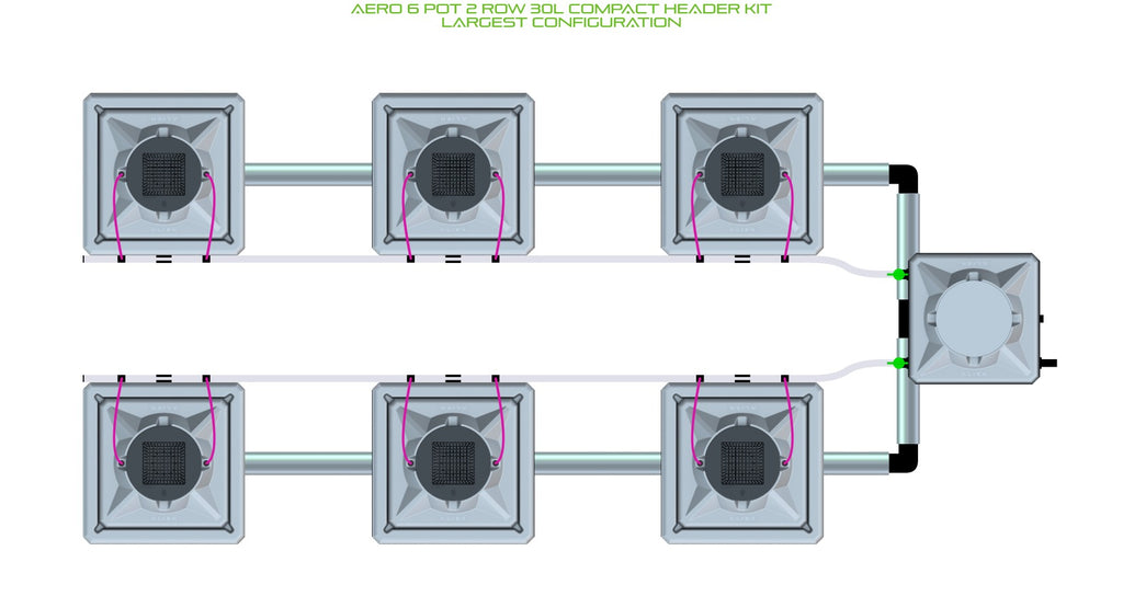 ALIEN Hydroponics AERO 6 Pot 2 Row 30L Compact Header Kit product image 4