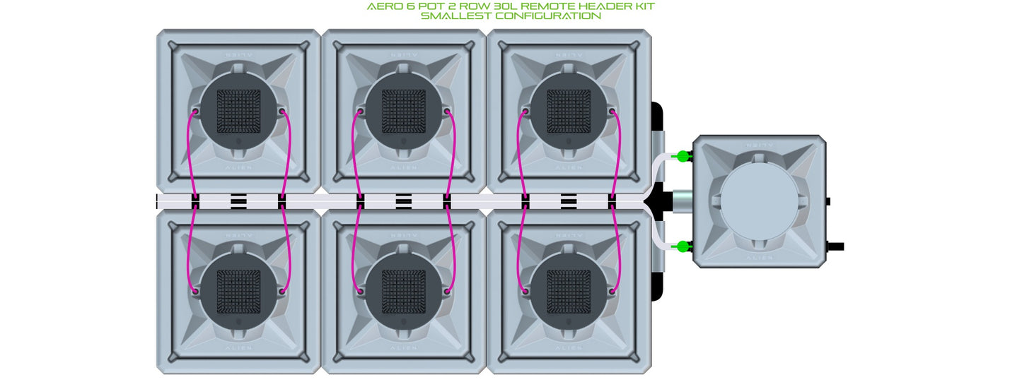 ALIEN Hydroponics AERO 6 Pot 2 Row 30L Remote Header Kit product image 3