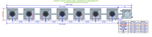 ALIEN Hydroponics AERO 7 Pot 1 Row 30L Compact Header Kit product image 1