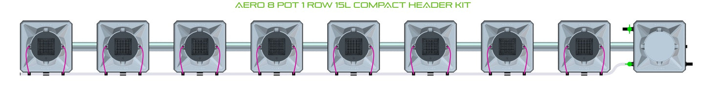 ALIEN Hydroponics AERO 8 Pot 1 Row 15L Compact Header Kit product image 2