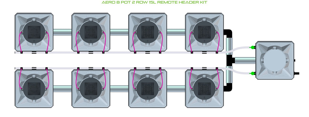 ALIEN Hydroponics AERO 8 Pot 2 Row 15L Remote Header Kit product image 2