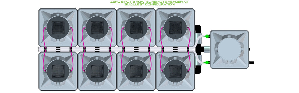 ALIEN Hydroponics AERO 8 Pot 2 Row 15L Remote Header Kit product image 3