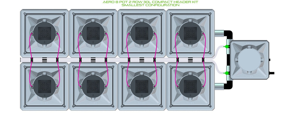 ALIEN Hydroponics AERO 8 Pot 2 Row 30L Compact Header Kit product image 3