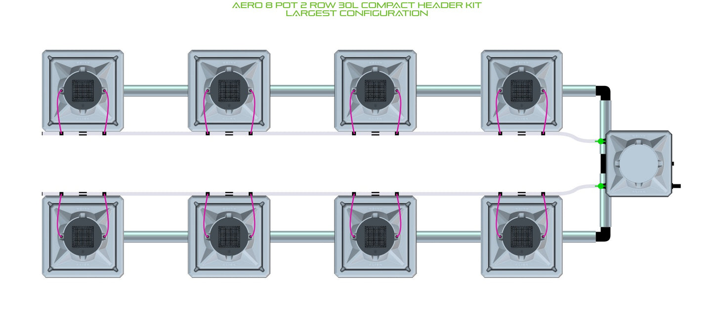 ALIEN Hydroponics AERO 8 Pot 2 Row 30L Compact Header Kit product image 4