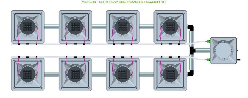 ALIEN Hydroponics AERO 8 Pot 2 Row 30L Remote Header Kit product image 2