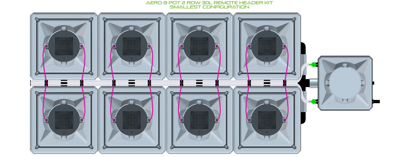 ALIEN Hydroponics AERO 8 Pot 2 Row 30L Remote Header Kit product image 3