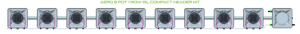 ALIEN Hydroponics AERO 9 Pot 1 Row 15L Compact Header Kit product image 2