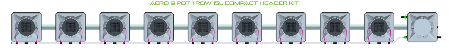 ALIEN Hydroponics AERO 9 Pot 1 Row 15L Compact Header Kit product image 2