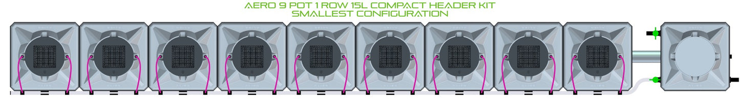 ALIEN Hydroponics AERO 9 Pot 1 Row 15L Compact Header Kit product image 3