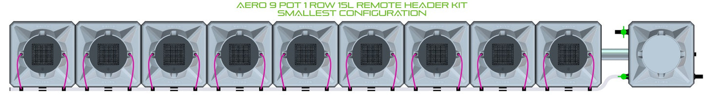 ALIEN Hydroponics AERO 9 Pot 1 Row 15L Remote Header Kit product image 3