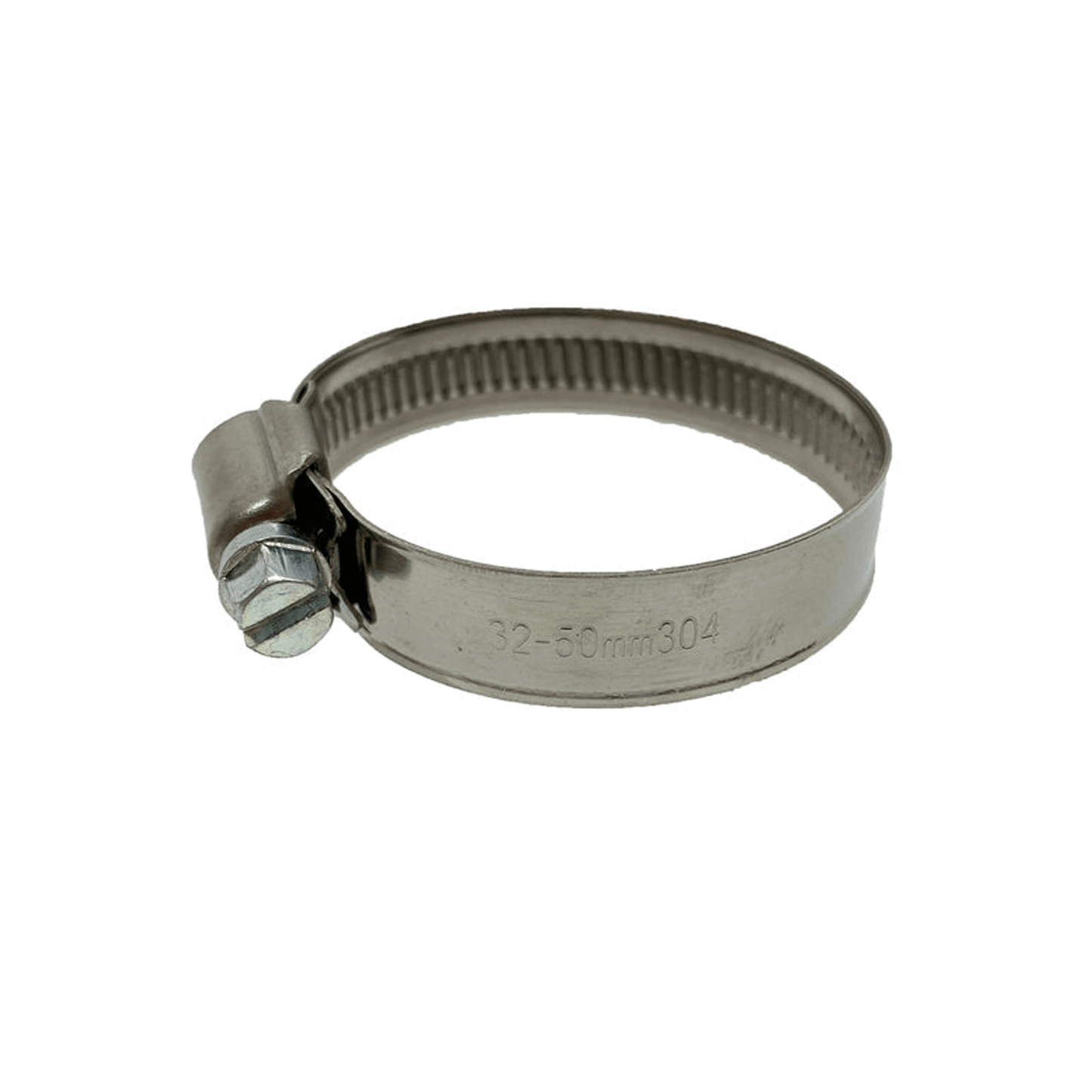 Steel hydroponics clamp size 32-50mm for secure fit in gardening systems.