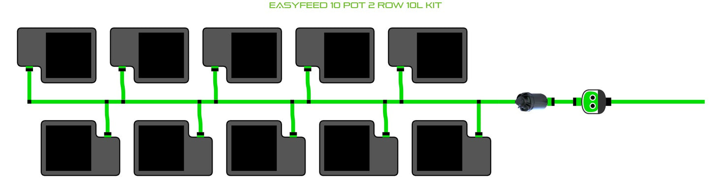 ALIEN Hydroponics EasyFeed 10 Pot 2 Row 10L Kit product image 1