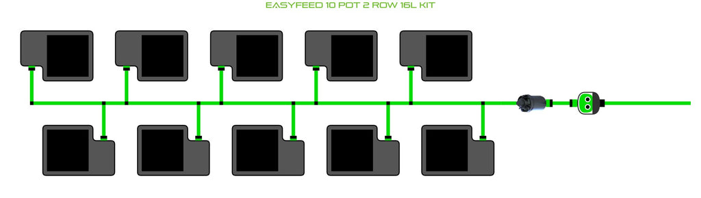 ALIEN Hydroponics EasyFeed 10 Pot 2 Row 16L Kit product image 1