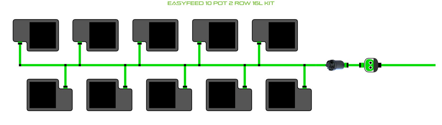 ALIEN Hydroponics EasyFeed 10 Pot 2 Row 16L Kit product image 1