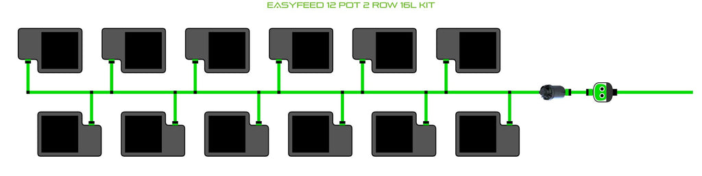 ALIEN Hydroponics EasyFeed 12 Pot 2 Row 16L Kit product image 1