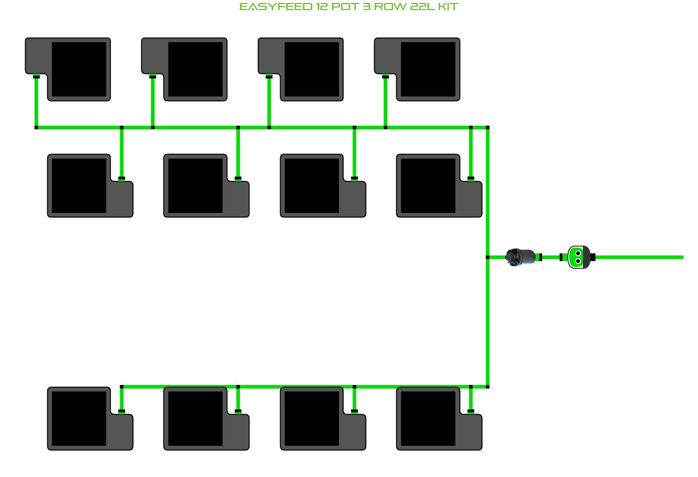 ALIEN Hydroponics EasyFeed 12 Pot 3 Row 22L Kit product image 1