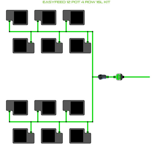 ALIEN Hydroponics EasyFeed 12 Pot 4 Row 16L Kit product image 1