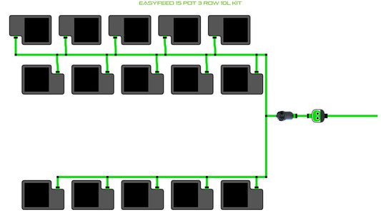 ALIEN Hydroponics EasyFeed 15 Pot 3 Row 10L Kit product image 1
