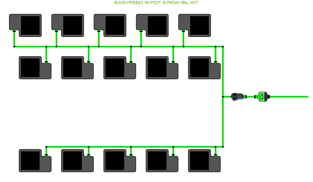ALIEN Hydroponics EasyFeed 15 Pot 3 Row 16L Kit product image 1