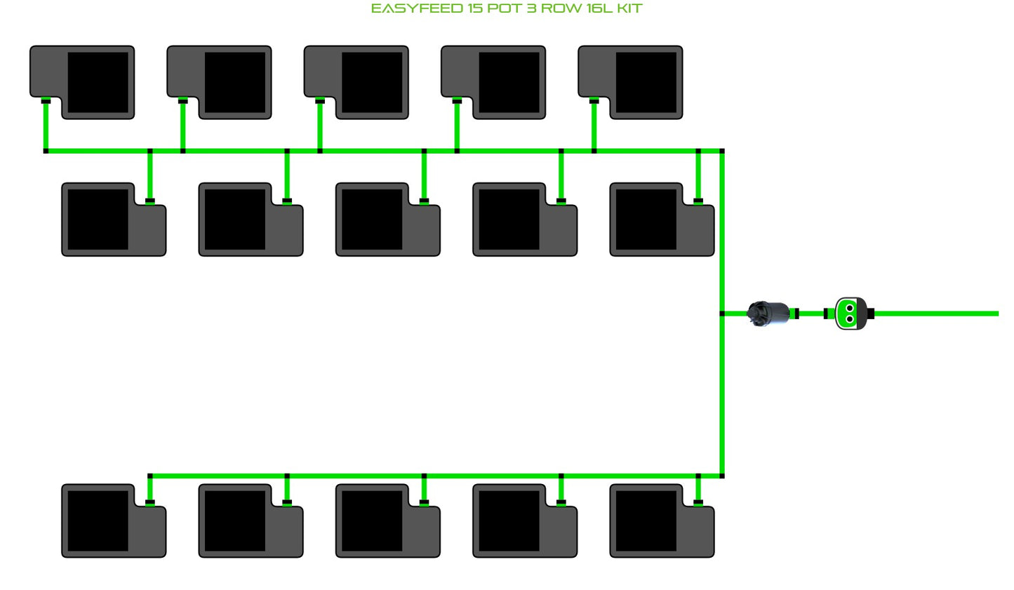 ALIEN Hydroponics EasyFeed 15 Pot 3 Row 16L Kit product image 1