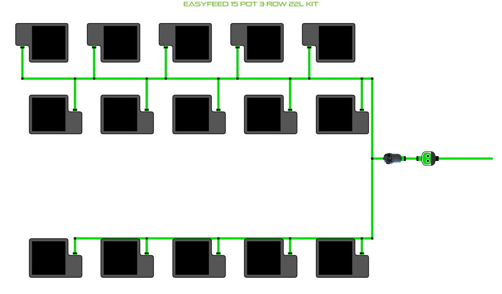 ALIEN Hydroponics EasyFeed 15 Pot 3 Row 22L Kit product image 1