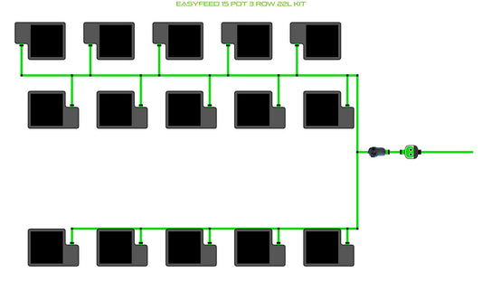 ALIEN Hydroponics EasyFeed 15 Pot 3 Row 22L Kit product image 1