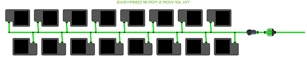 ALIEN Hydroponics EasyFeed 16 Pot 2 Row 10L Kit product image 1