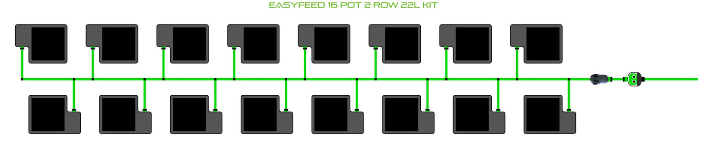 ALIEN Hydroponics EasyFeed 16 Pot 2 Row 22L Kit product image 1