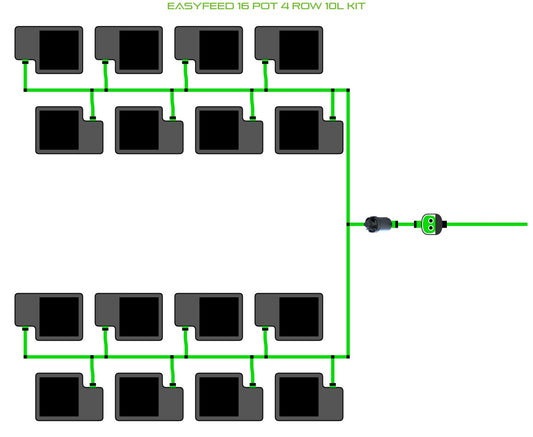ALIEN Hydroponics EasyFeed 16 Pot 4 Row 10L Kit product image 1