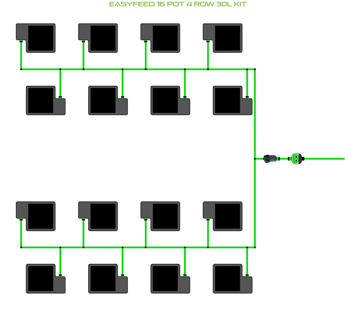 ALIEN Hydroponics EasyFeed 16 Pot 4 Row 30L Kit product image 1