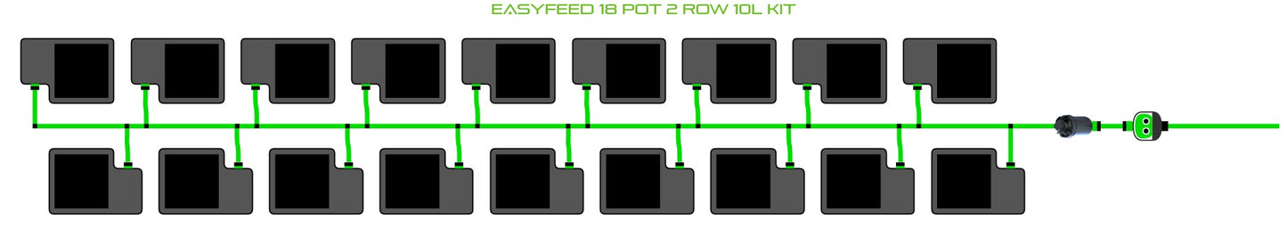 ALIEN Hydroponics EasyFeed 18 Pot 2 Row 10L Kit product image 1