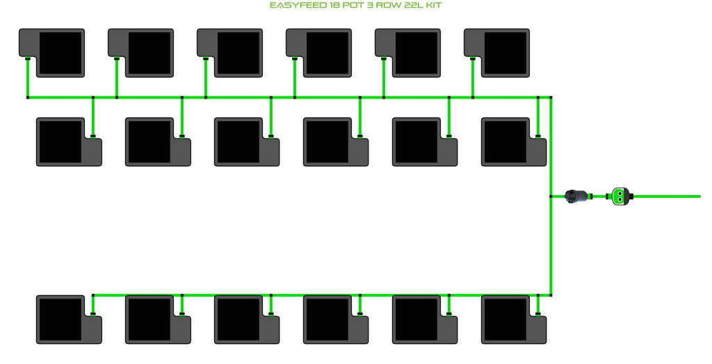 ALIEN Hydroponics EasyFeed 18 Pot 3 Row 22L Kit product image 1