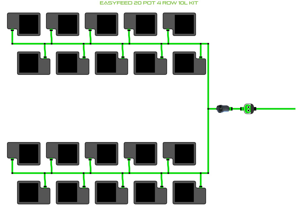 ALIEN Hydroponics EasyFeed 20 Pot 4 Row 10L Kit product image 1