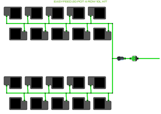 ALIEN Hydroponics EasyFeed 20 Pot 4 Row 10L Kit product image 1