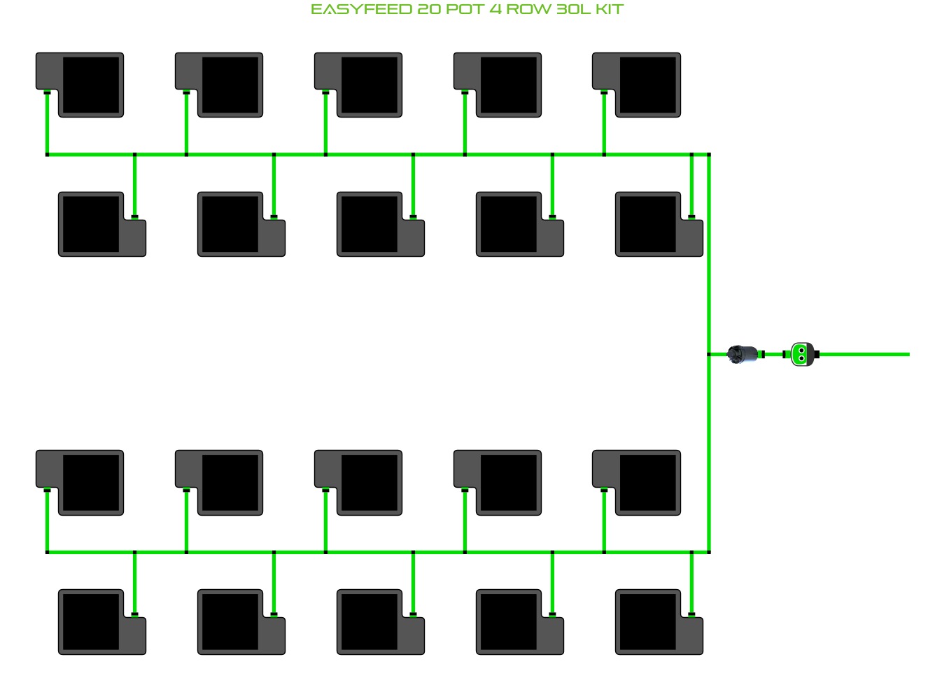 ALIEN Hydroponics EasyFeed 20 Pot 4 Row 30L Kit product image 1