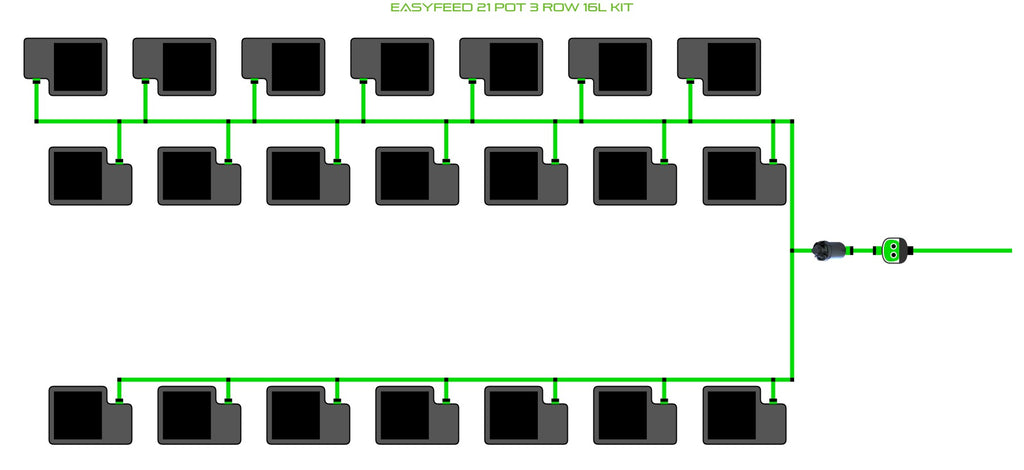 ALIEN Hydroponics EasyFeed 21 Pot 3 Row 16L Kit product image 1