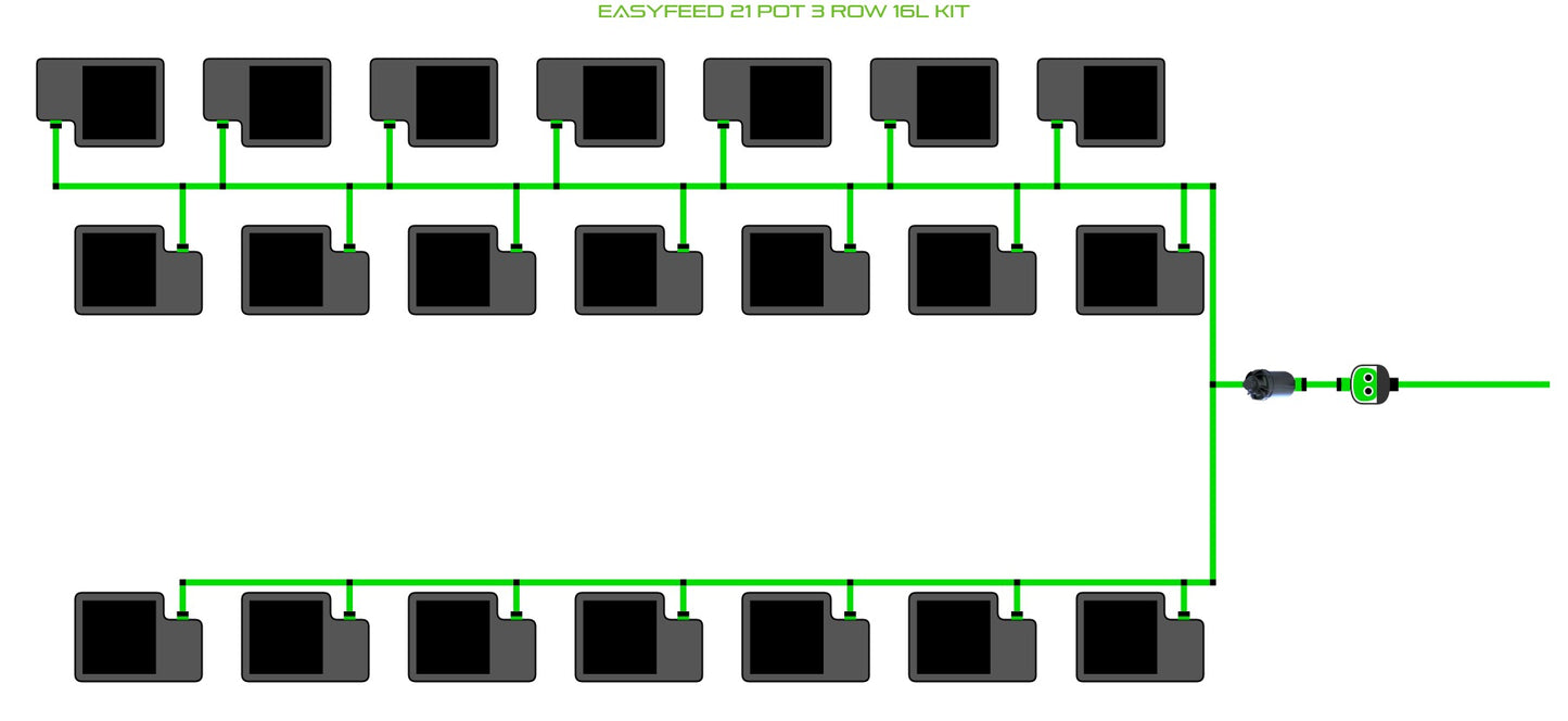 ALIEN Hydroponics EasyFeed 21 Pot 3 Row 16L Kit product image 1