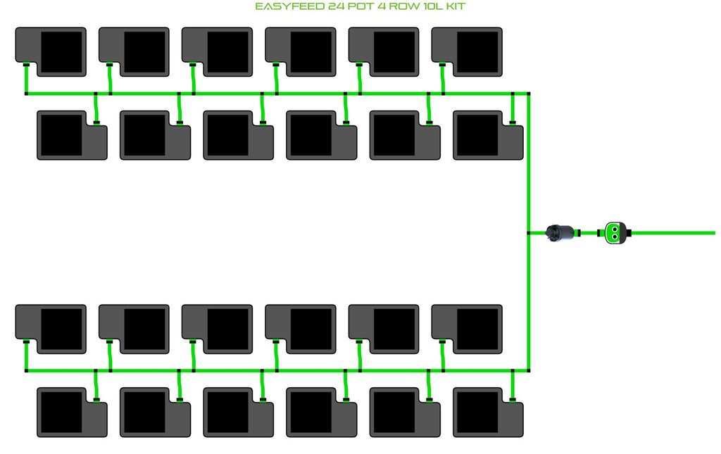 ALIEN Hydroponics EasyFeed 24 Pot 4 Row 10L Kit product image 1