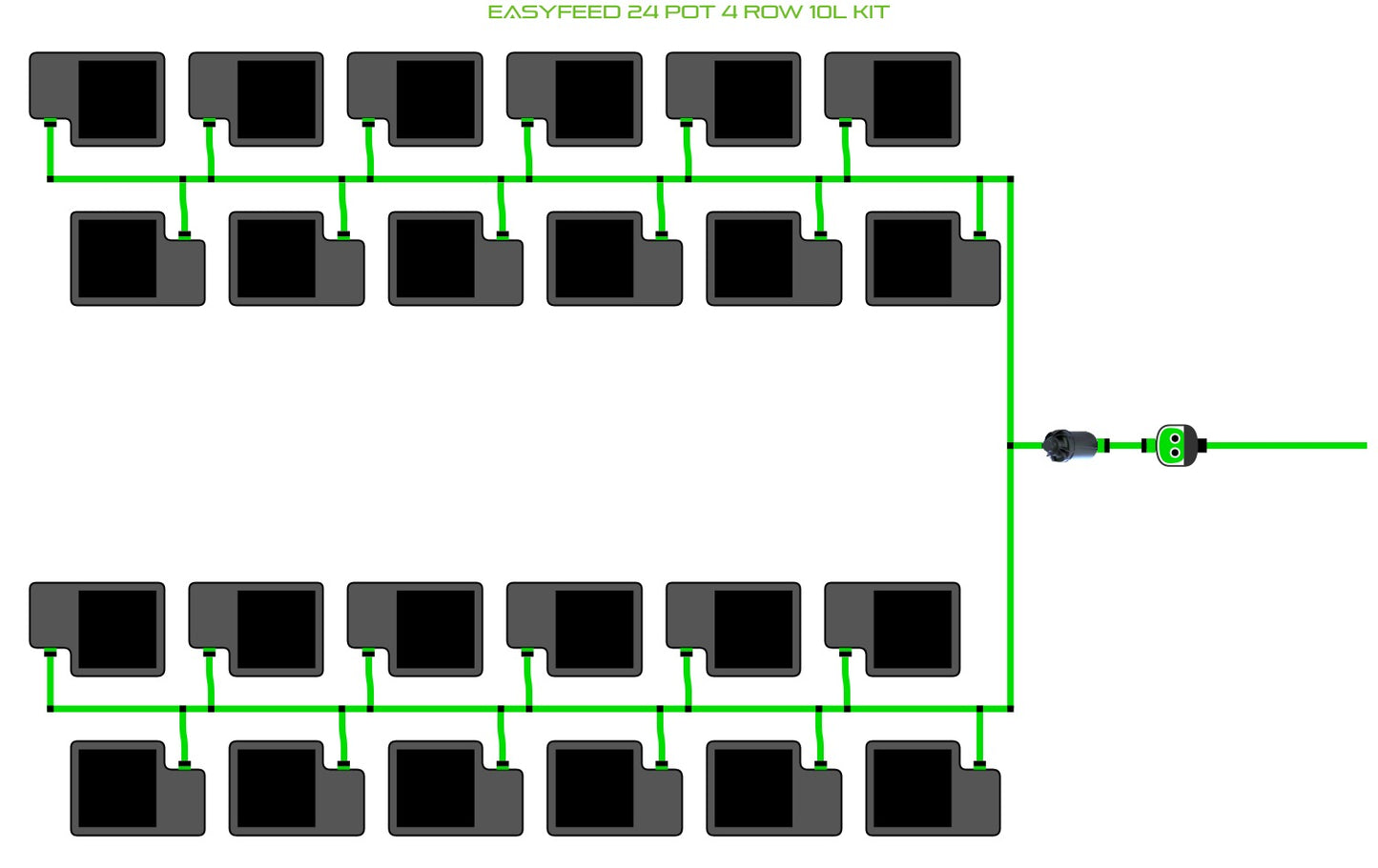 ALIEN Hydroponics EasyFeed 24 Pot 4 Row 10L Kit product image 1